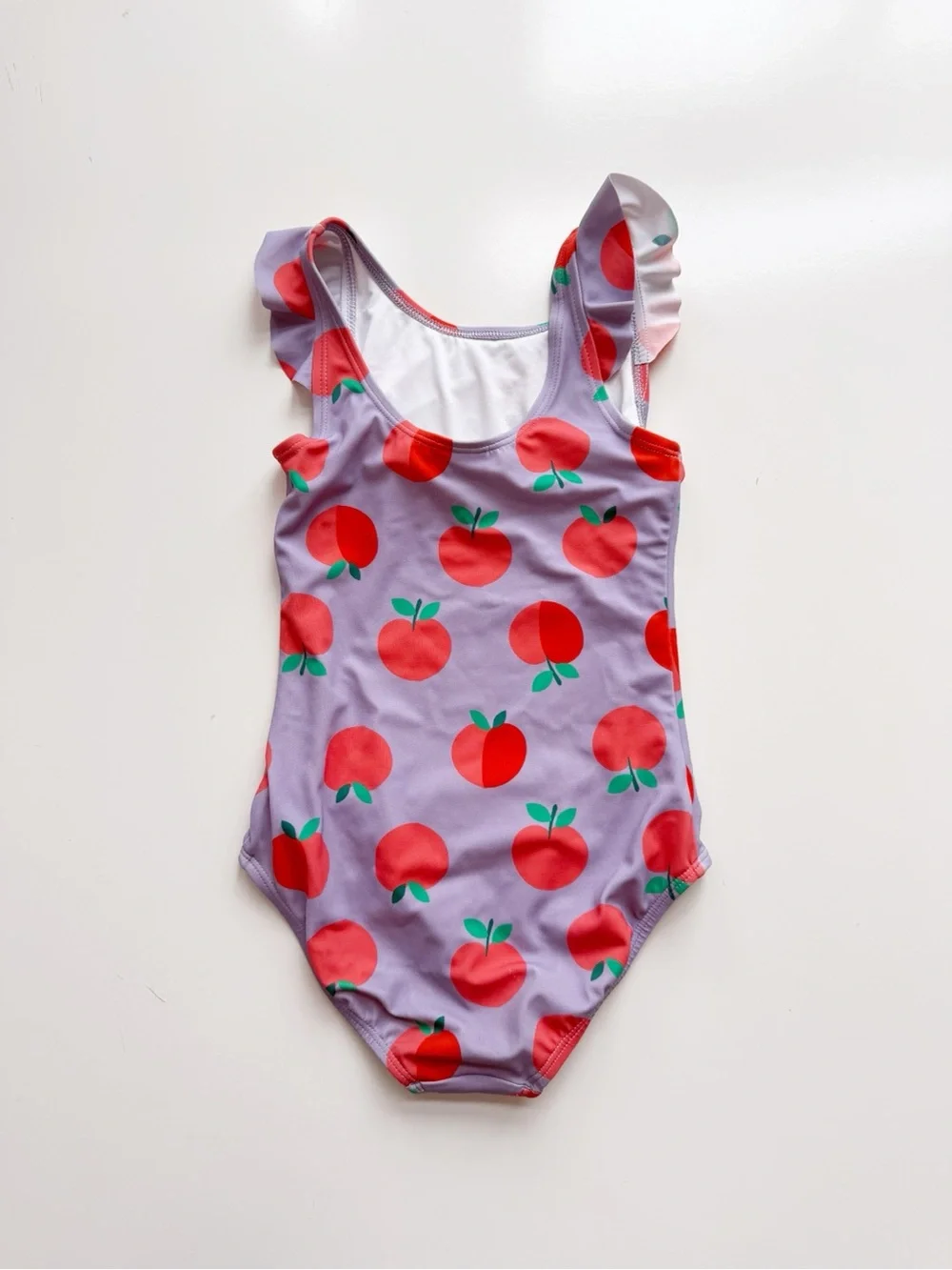 Hanna Andersson Flutter Sleeve One Piece Swimsuit Peach Print Size 6/7